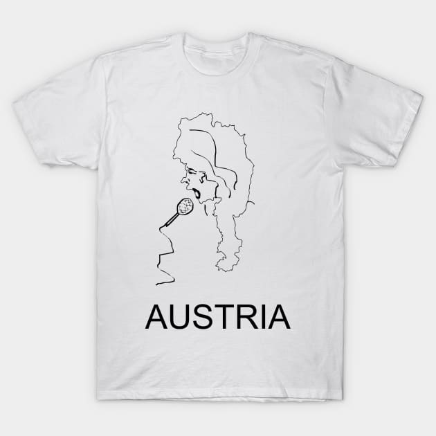 A funny map of Austria T-Shirt by percivalrussell